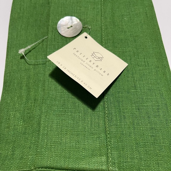 New Pottery Barn Textured Linen Accent Pillow Cover, Green, 18” Holiday Green - Picture 7 of 8